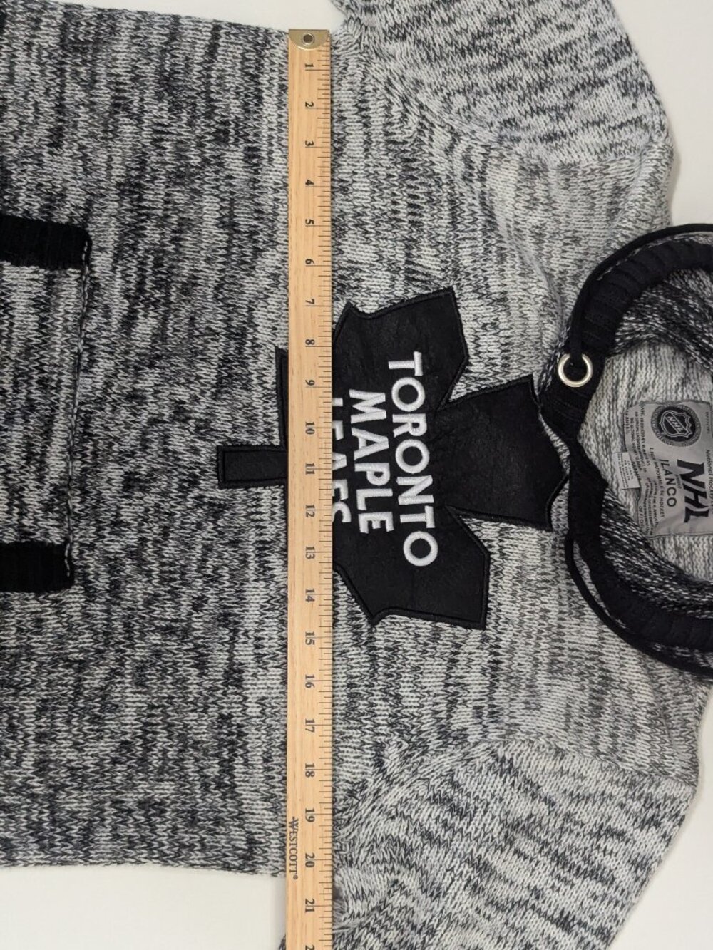 NHL Toronto Maple Leafs Grey and Black Knitted Hoodie - Size M - Picture 5 of 11